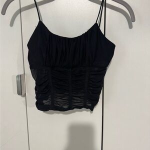 Princess Polly Black Ruched Camisole